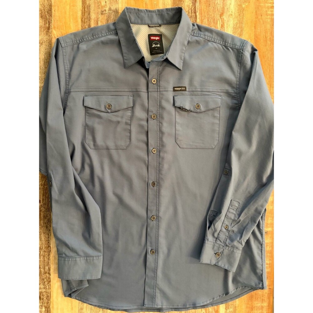 Wrangler XL Outdoor Long Sleeve Button Down Utility Shirt UPF 30+ Regular Fit